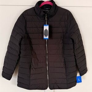 Nautica Lightweight Puffer Black Jacket Womens Size Large NWT